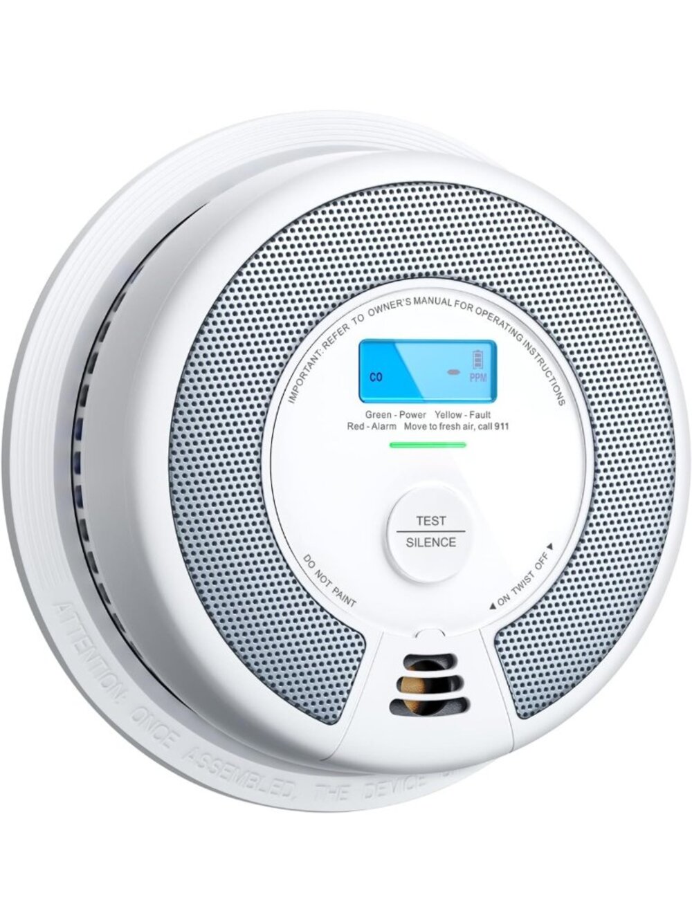 Smoke Detector & Carbon Monoxide Alarm Combo - Reliable Safety Device, 1-Pack